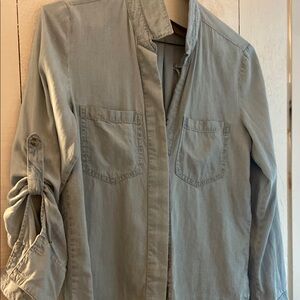 Joan Vass Light Blue Button Down Shirt